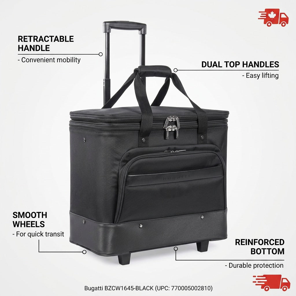 Bugatti business case with wheels and telescopic handle