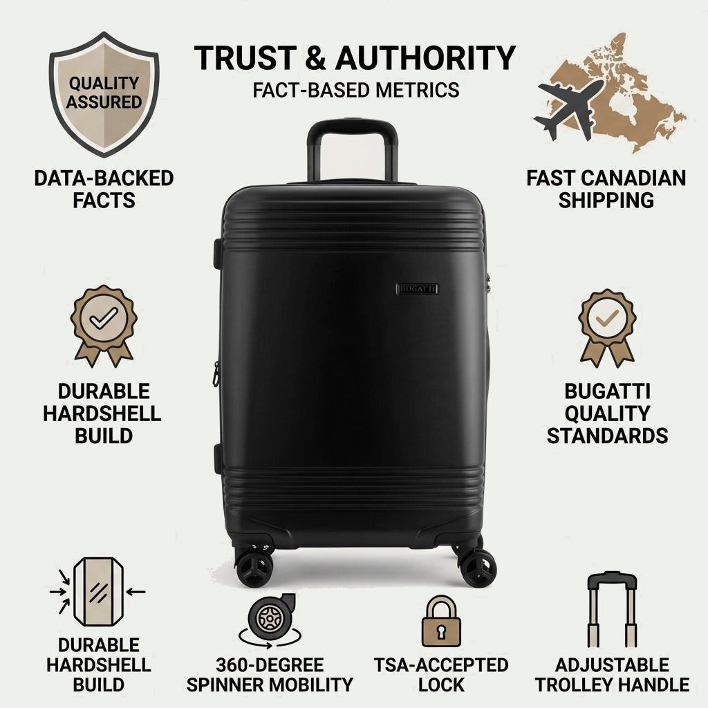 Bugatti Nashville 24" - Medium Checked Luggage in Black
