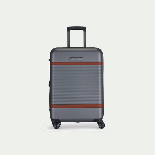 Valise Bugatti Wellington de 24 po couleur argent étain (Silver), vue de face