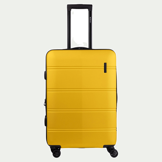 Swiss Mobility LAX 24-inch suitcase in yellow, front view