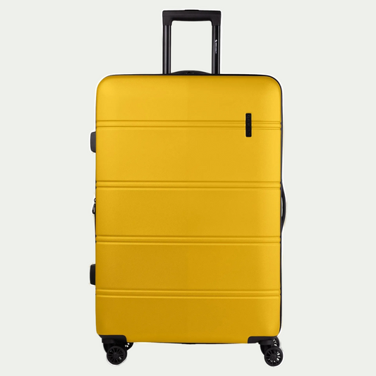 Swiss Mobility LAX 28-inch suitcase in yellow, front view