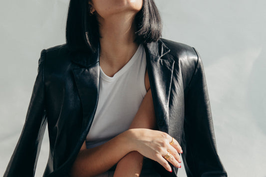 Close-up of a leather jacket