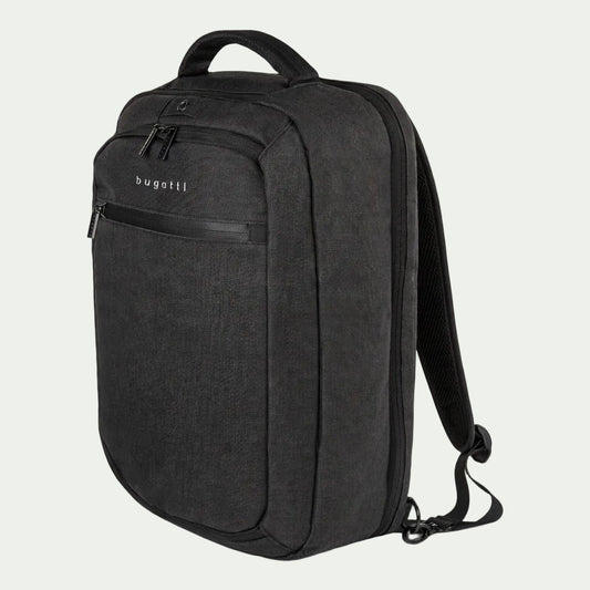 Bugatti Traveller 15.6 inch Laptop Backpack in Charcoal Grey, featuring a sleek modern design.