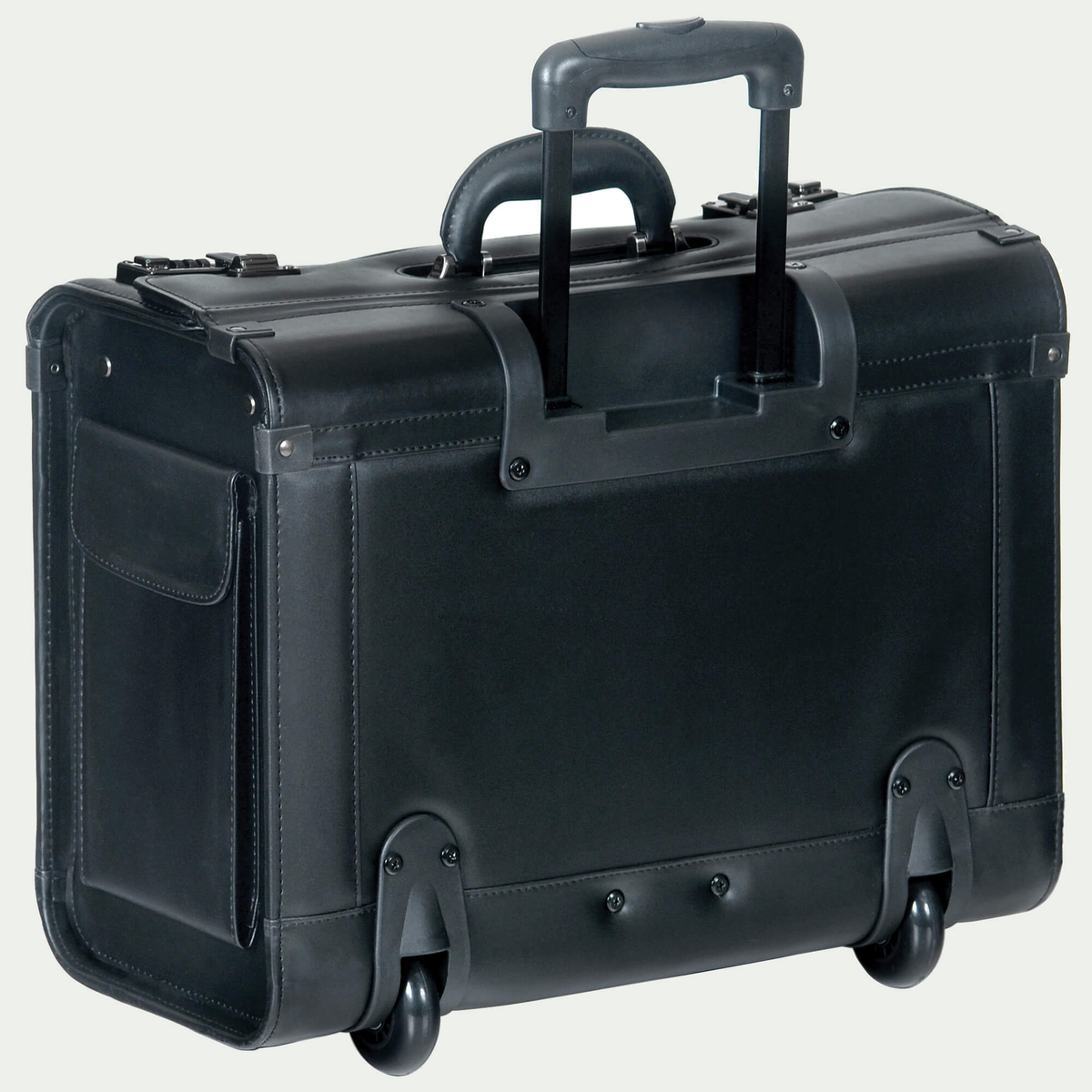 Mallette à roulettes Mancini 90458 noire, vue arrière avec roulettes