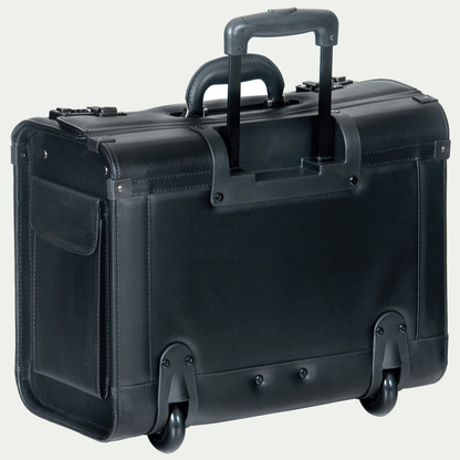 Mallette à roulettes Mancini 90458 noire, vue arrière avec roulettes