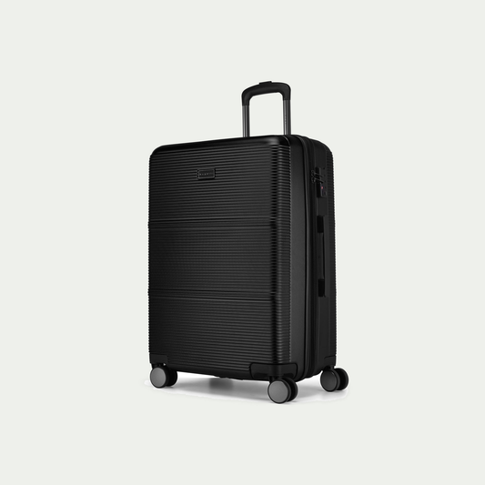 Bugatti Brussels 24-inch suitcase in black, three-quarter view