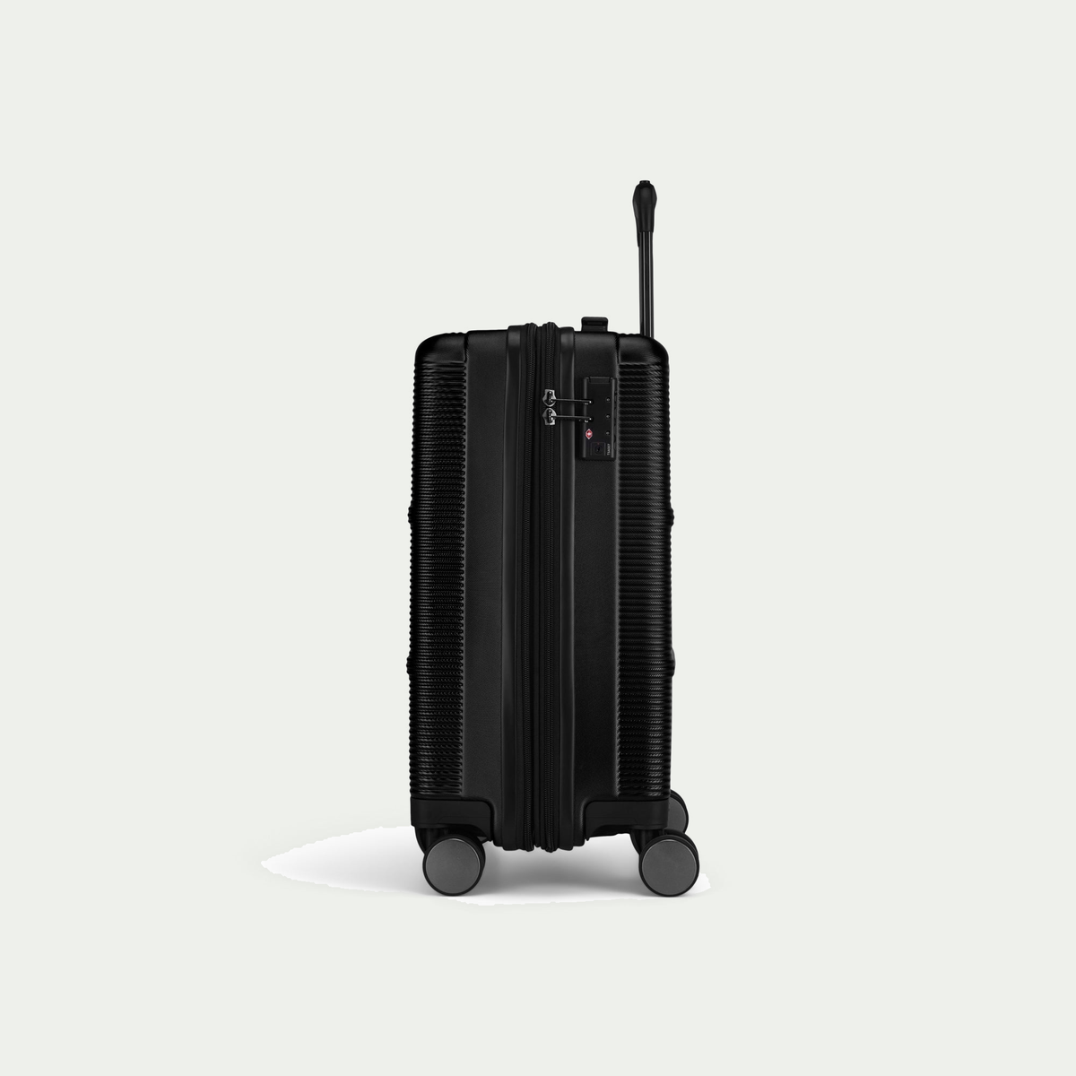 Bugatti Brussels carry-on suitcase in black, side view