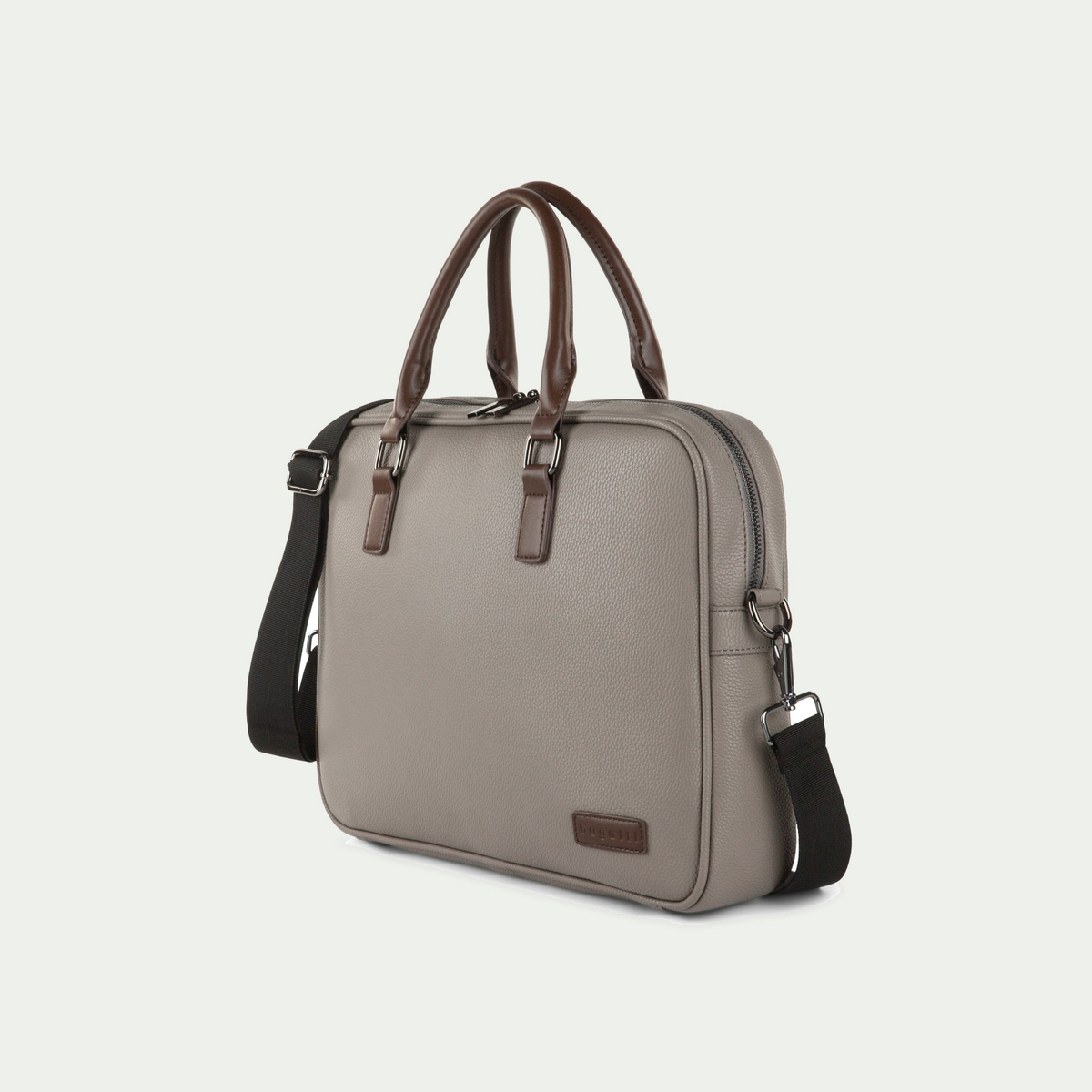 Bugatti Contrast briefcase in grey, three-quarter view