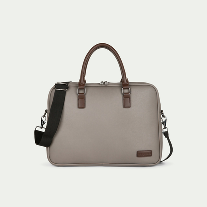 Bugatti Contrast briefcase in grey, front view