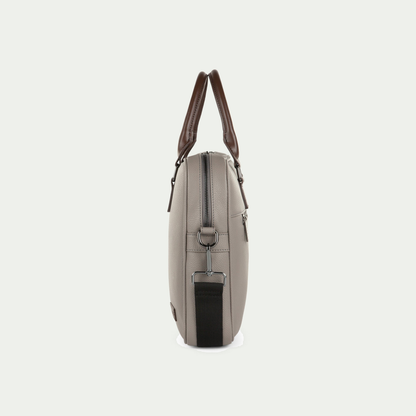 Bugatti Contrast briefcase in grey, side view