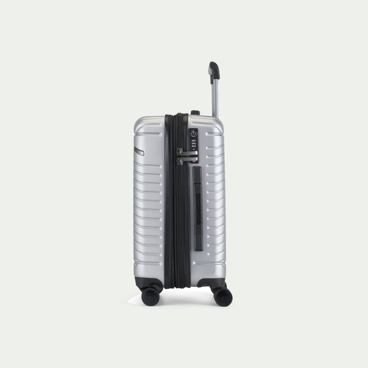 Bugatti Oslo carry-on suitcase in silver, side view