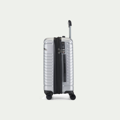 Bugatti Oslo carry-on suitcase in silver, side view