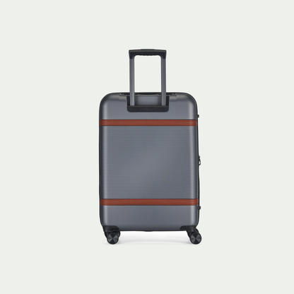 Bugatti Wellington 24-inch suitcase in silver (pewter), rear view