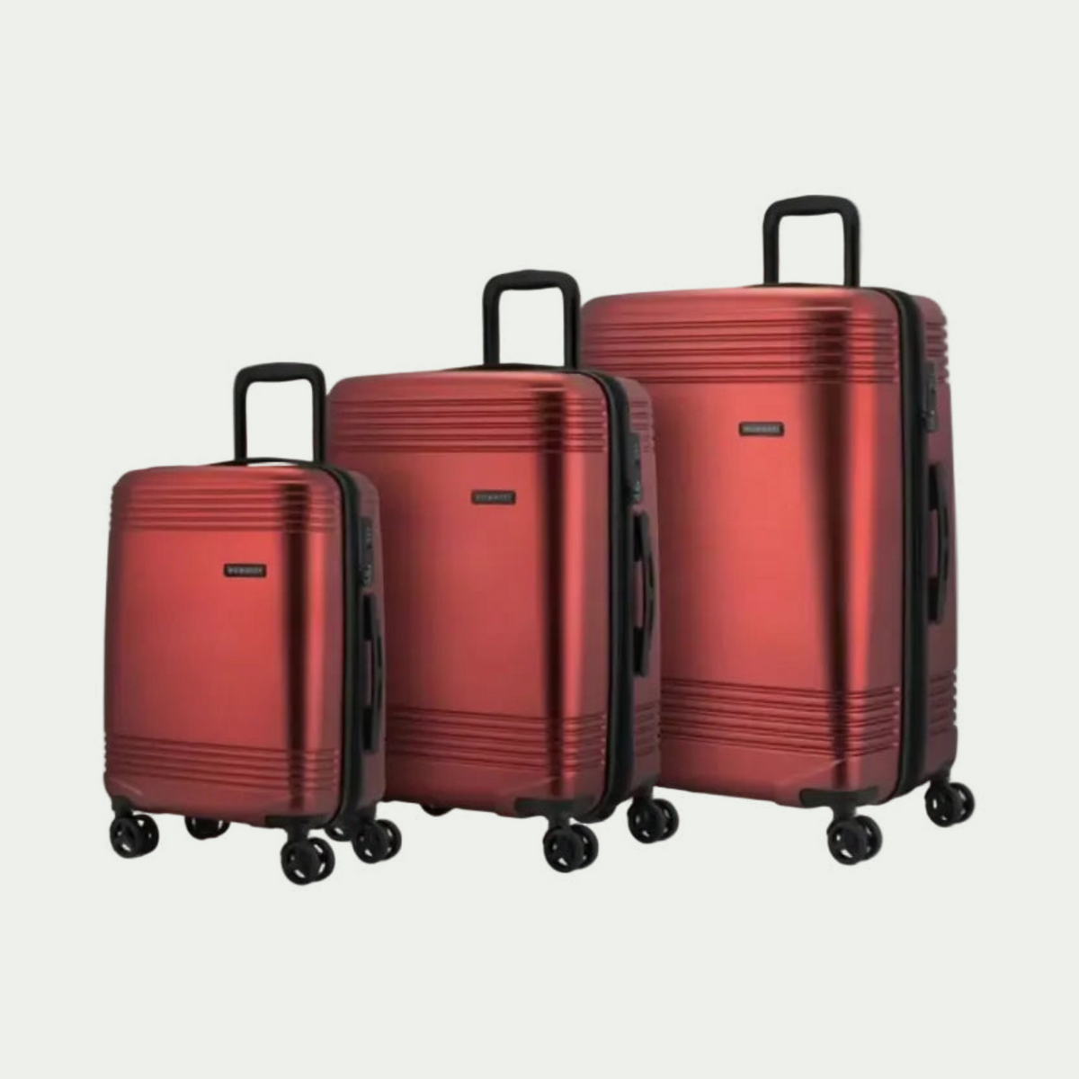 Bugatti Nashville 3-piece hardside luggage set in red