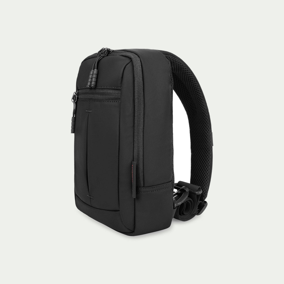 Swiss Mobility Active City Sling Bag – Black, three-quarter side view