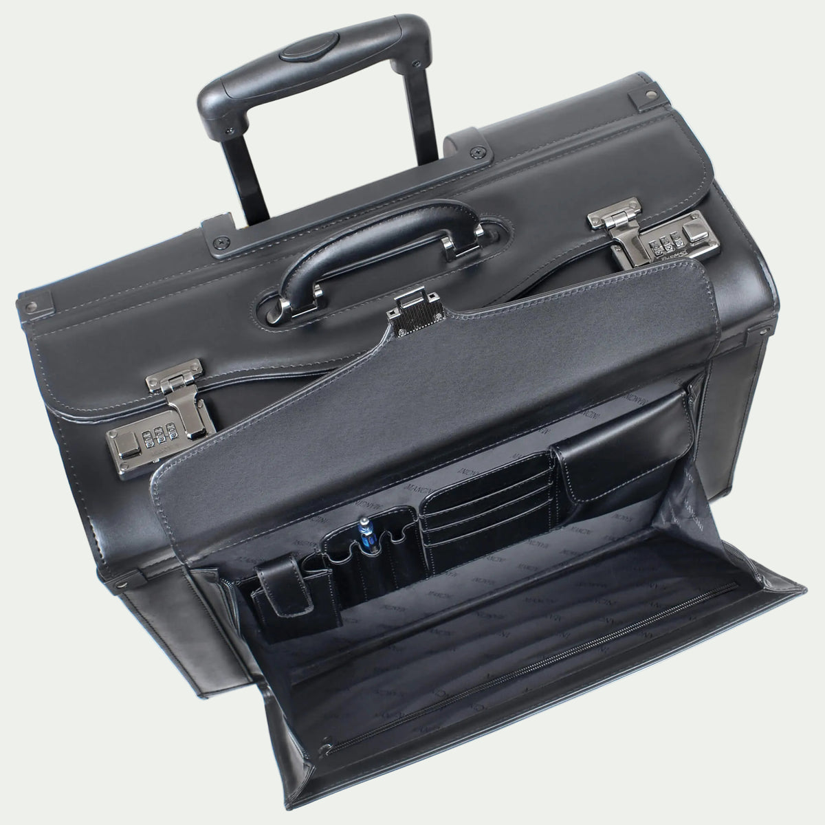 Mancini — valise professionnelle à roulettes noire