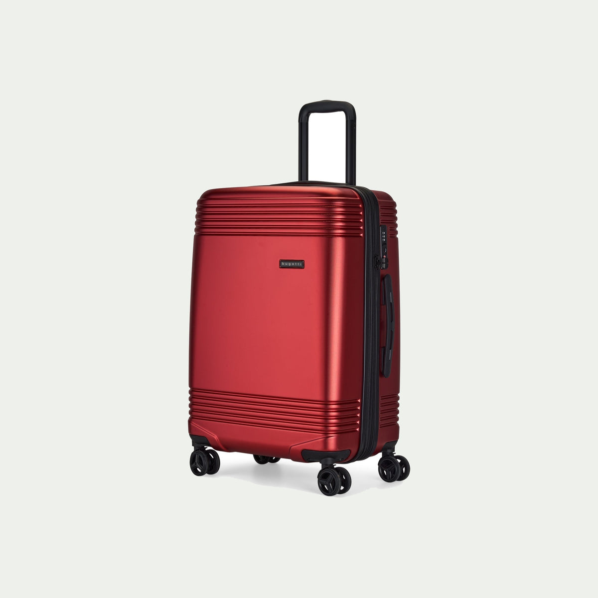 Bugatti Nashville red hardside luggage – angled view