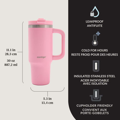 Contigo Streeterville Leak-Proof Tumbler - 30 oz Vacuum Insulated in Pink