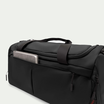 Swiss Mobility Active City Duffle Bag Black, front tablet pocket close-up