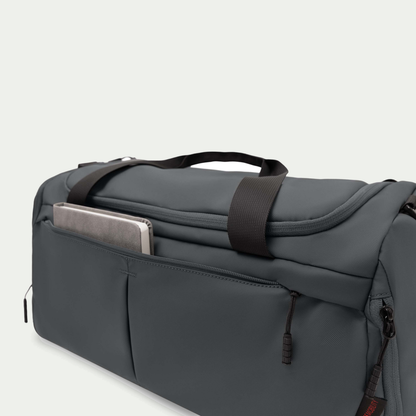 Swiss Mobility Active City Duffle Bag Grey, front tablet pocket close-up