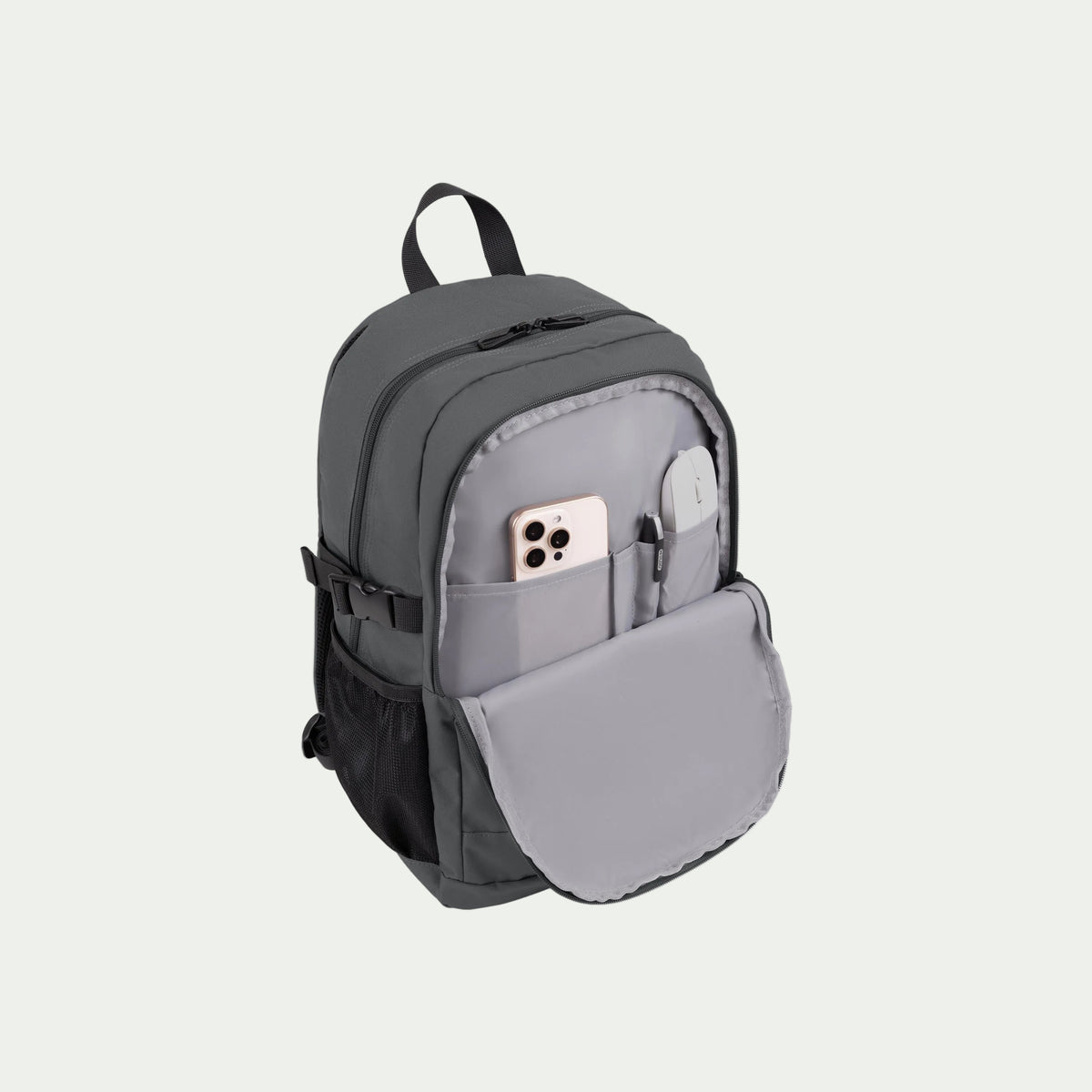 Swiss Mobility Urban Pro Backpack Grey, open organizer compartment