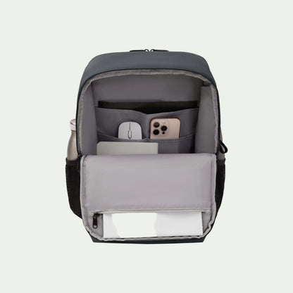 Swiss Mobility Urban Pro Backpack Grey, open organizer compartment