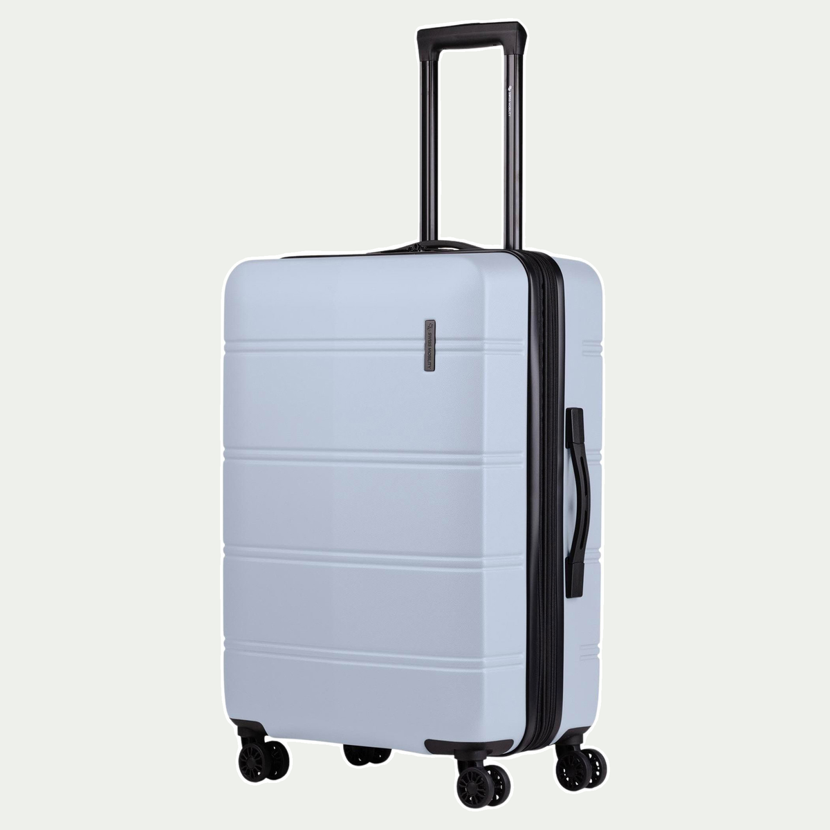 Swiss Mobility LAX 24-inch suitcase in light blue, three-quarter view