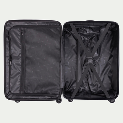 Swiss Mobility LAX 24-inch suitcase in light blue, open interior