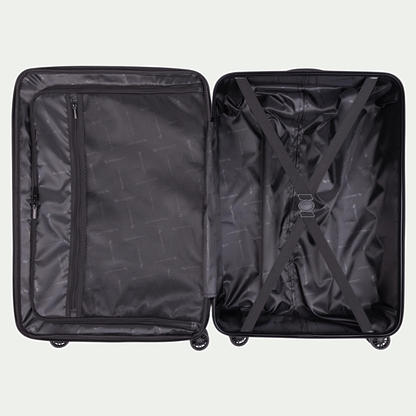 Swiss Mobility LAX 24-inch suitcase in yellow, open interior